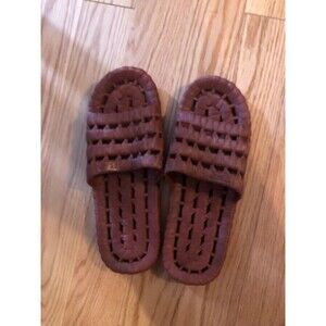 Tecs Men's Slides Sandal Brown Perforated Slip-On US size 10- EUR 43